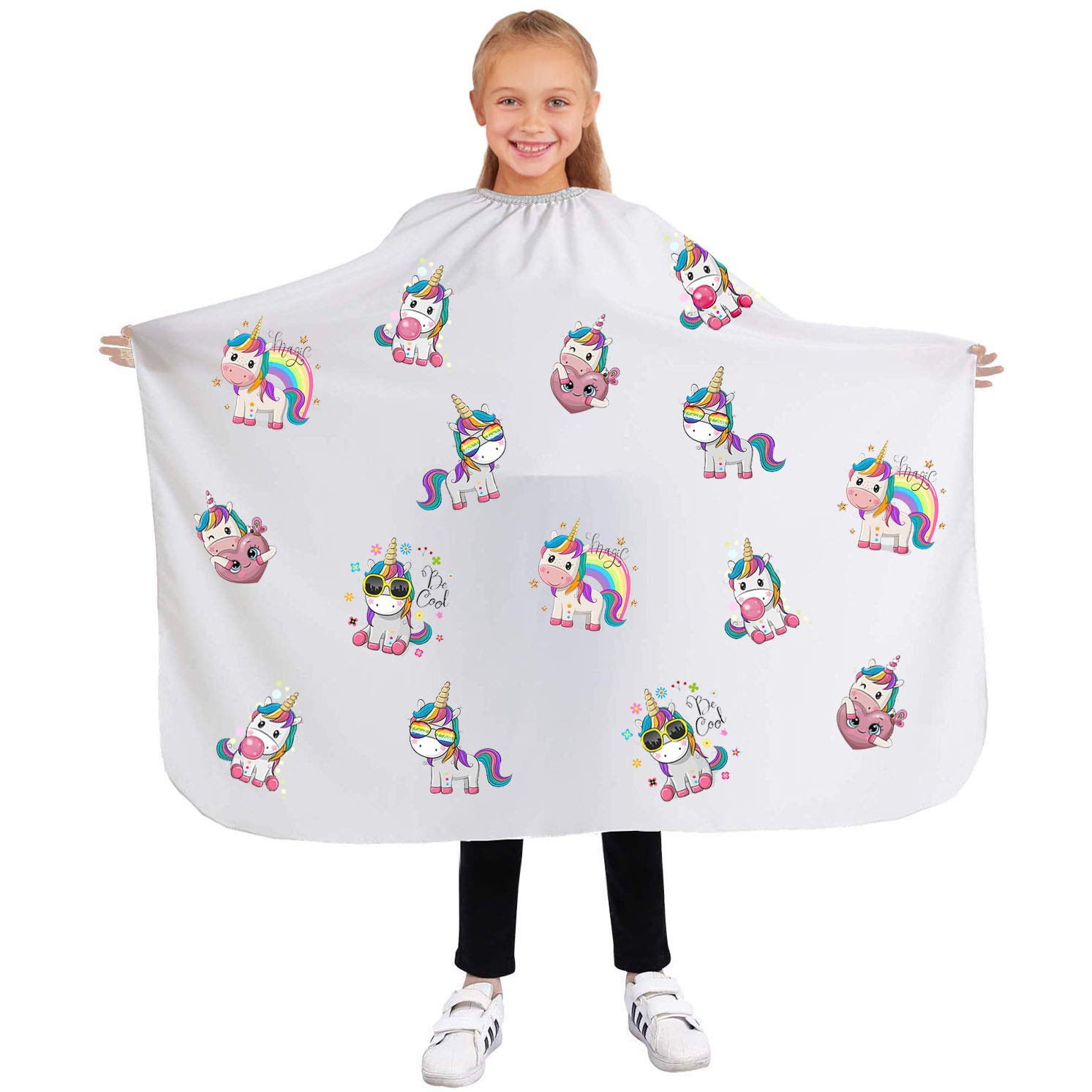 Ferocity Professional hairdressing cape for Kids Children Perfect apron for the hair salon Beauty salon and home use Unicorn [111]