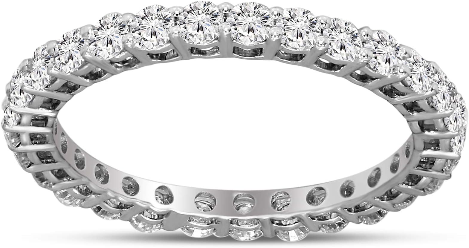 1 Carat - 1 1/6 Carat | 14K Or 10K White Gold | IGI Certified Lab Grown Diamond Eternity Ring | Brilliant-Cut Round Shape Diamond | Friendly Diamonds