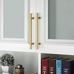 Haliwu 10 Pack Gold Cabinet Handles, Brushed Brass