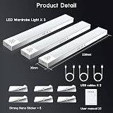 OUILA 36LED Under Cabinet Lights 1000mAh 5000K Motion Sensor USB Rechargeable 3 view 6
