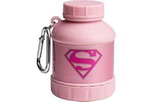 Smartshake Justice League Whey2Go Supergirl Protein Powder Storage Container 50g – BPA Free Shaker Bottle Funnel for Whey Protein Powder + Protein Shakes 110ml, DC Comics Supergirl Gifts for Women