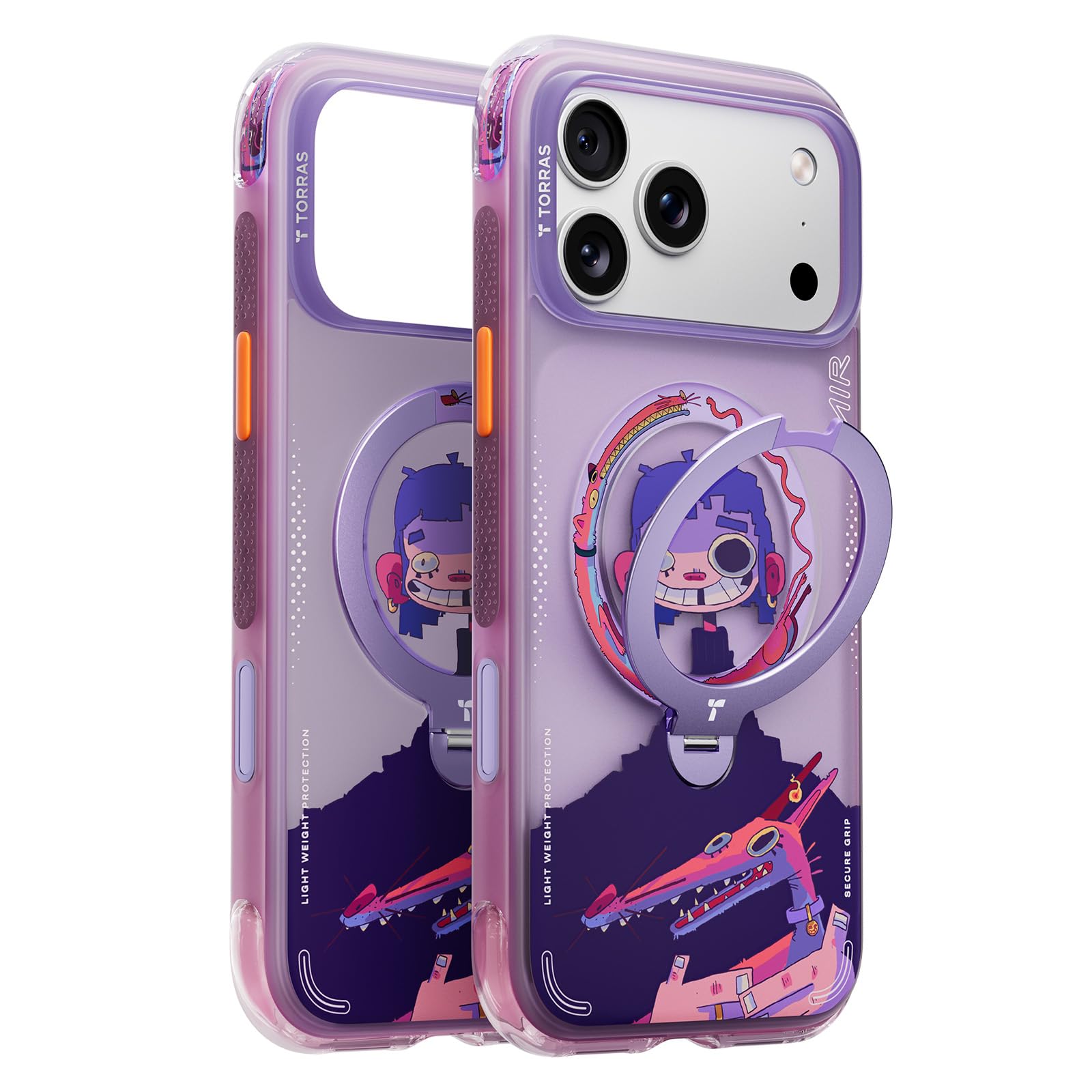 Photo 1 of TORRAS X GAWX Q3 Air Limited Edition Case for iPhone 17 Pro 6.3 inch, Stronger Magnetic Stand, Fit for MagSafe, Heavy-Duty Protection for iPhone 17 Pro Phone Case, Camera Control, Neon NightMuse