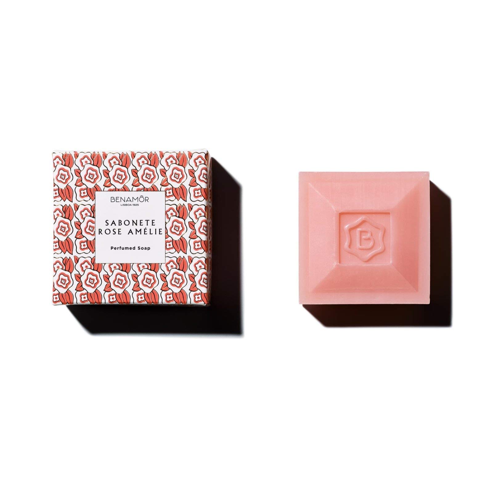 Benamôr - Rose Amélie Perfumed Soap with Shea Butter and Coconut Oil - Moisturises and Softens The Skin - Rose Petals Scent, Paraben Free - 100 g