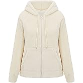 RISISSIDA Women Faux Fur Fleece Lightweight Short Jacket Hooded Spring Fall Transitional Fashion, Cute Thin Coat