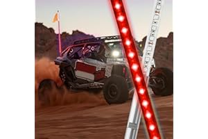 3ft LED Light Whip, AAIWA LED Whip Lights for ATV UTV LED Whip Light, Red Light Antenna Whips for RZR Polaris Off-Road Sand D