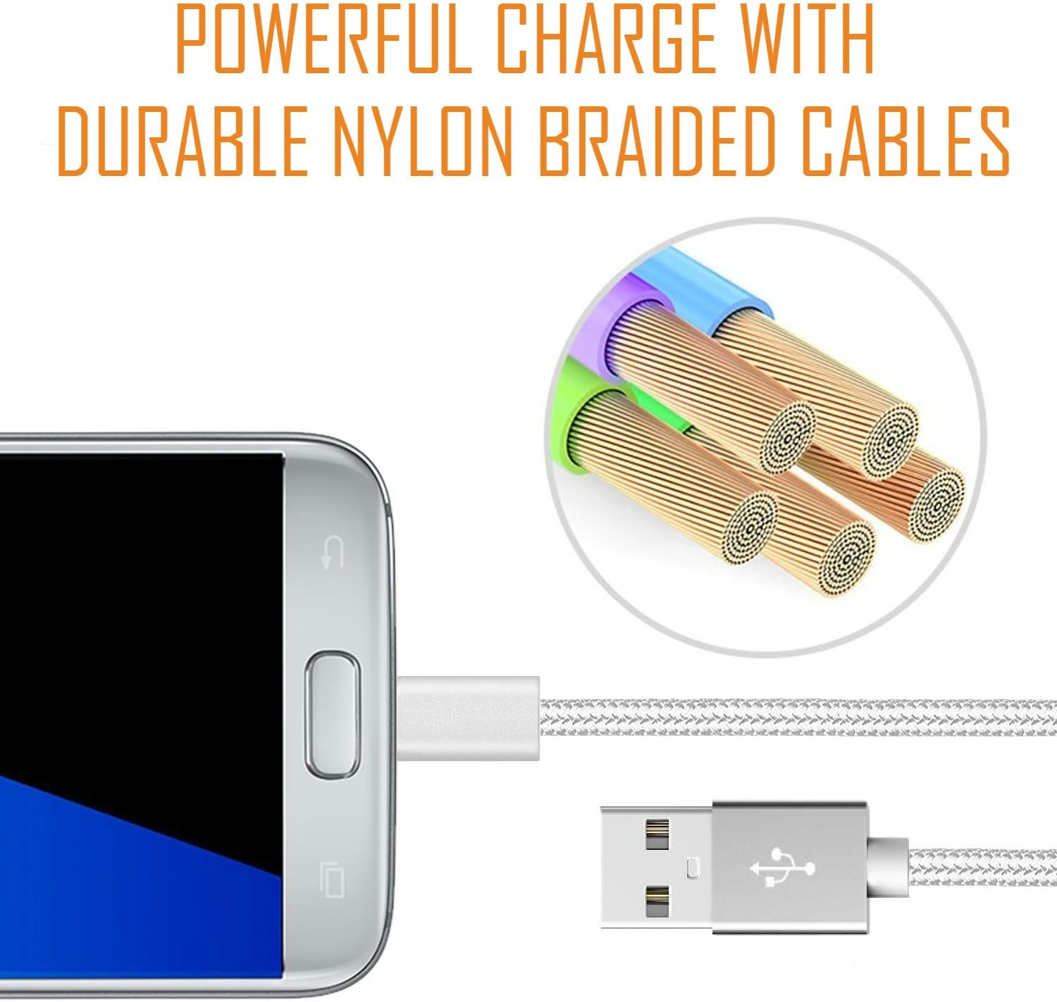 Charger, Certified 5W Universal Portable Travel USB Wall Charger Adapter w/Nylon Braided Micro 10FT USB High-Speed Cable (4 Pack): Home Audio & Theater