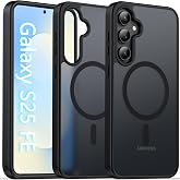 Oterkin Magnetic Samsung Galaxy S25 FE Case, Black | Matte, Compatible with MagSafe, Frosted Translucent, Shockproof Anti-Scratch Slim Fit, Military Grade Protection