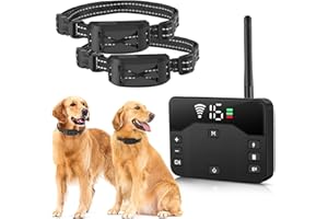 zvsay Wireless Dog Fence System for 2 Dogs, 2025 Newest Electric Fence for Dogs, Portable 2 in 1 Waterproof Training Shock Collar with Remote Control,Perimeter Dog Collar Up to 985ft Adjustable