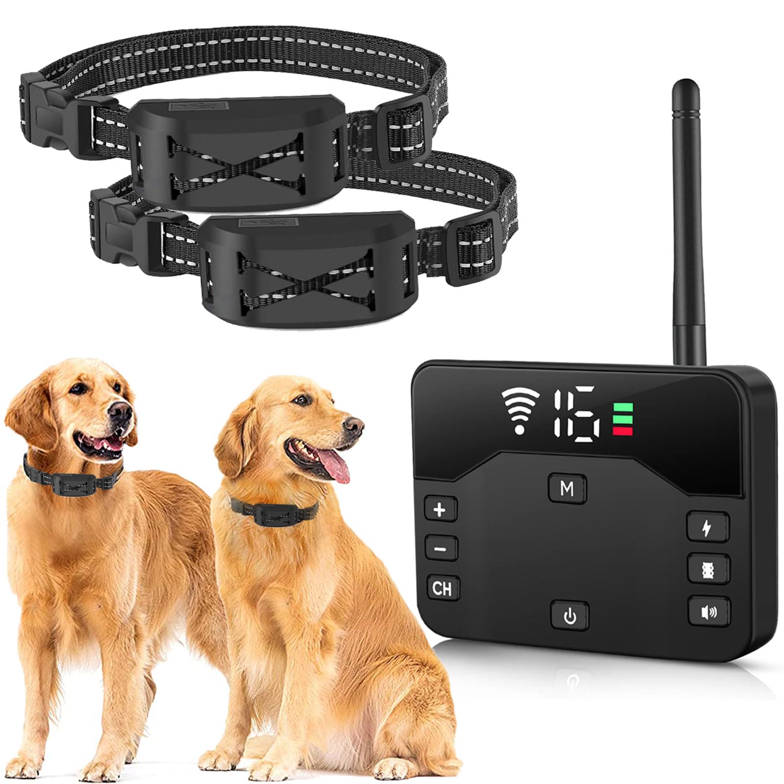 Photo 1 of zvsay Wireless Dog Fence System for 2 Dogs, 2026 Upgraded Electric Fence for Dogs, Portable 2 in 1 Waterproof Training Shock Collar with Remote Control,Perimeter Dog Collar Up to 985ft Adjustable