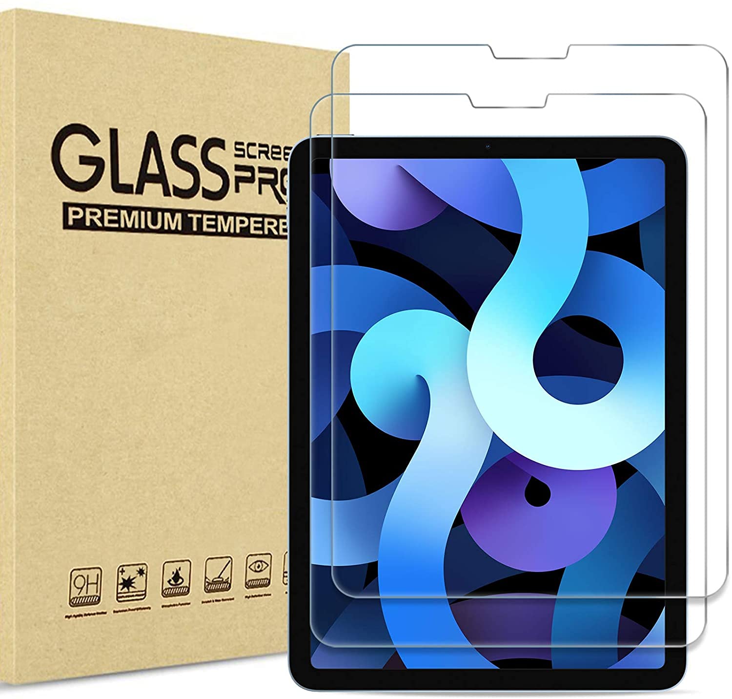 2 Pack - Tempered Glass Screen Protector for iPad Pro 11 2020, 2021, and Pro 11 2018 - Clear