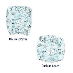 Lunarable Pale Blue Office Chair Slipcover, Grunge