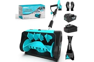 SHALL Brushless Cordless Snow Shovel, 21V|12 Inch|4AH Cordless Snow Blower, Battery Powered Electric Snow Removal with Dust B