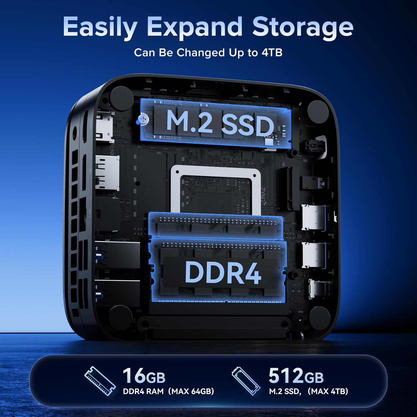 NiPoGi Pinova P1 Mini PC AΜD Ryzen 4300U W11 Pro(4C/4T,3,7GHz,Besser als 3500U/N97/N150) 16GB DDR4 RAM+512GB SSD 4K@60Hz Triple Display(HDMI 2.0+Type-C+DP1.4)/WiFi 5/BT 4.2/LAN Computer Büro/Bildung 5
