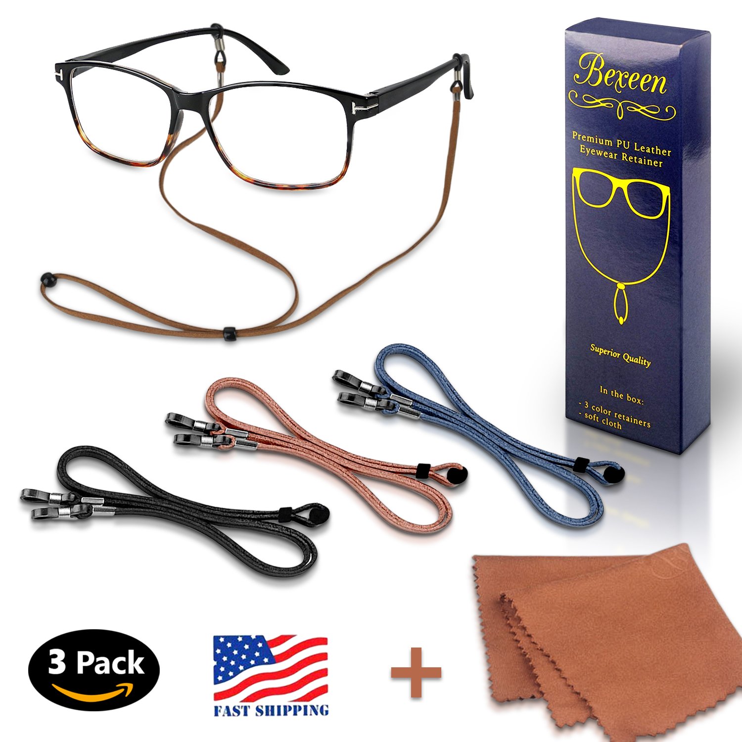 Eyeglass Strap Chain [Pack of 4 + Bonuses] Eyeglass