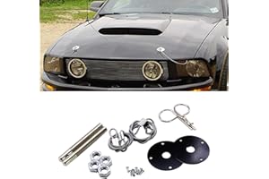 MLAHUIER Hood Pins Kit for Car - Hood Latch Kit with Racing Lanyard, Stainless Hood Pin Lock Clip for Fixing Car Hood and Reduce Wobble, Universal Car Mods Exterior Accessories Fits Most Car Truck SUV(Black)