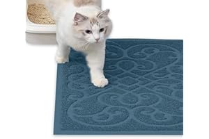 PetLike Cat Litter Mat, Thick Litter Trapping Mat, Durable Litter Box Mat Waterproof, Indoor Mat Washable Mats with Non-Slip Backing, Soft on Kitty Paws and Easy to Clean, Phthalate Free