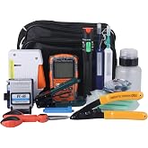 Fiber Optic Termination &amp; Cleaning Kit - Visual Fault Locator Fiber Optic Cable Tester, Optical Power Meter, Cleaner, Cleaver, Stripper - Multi Tester Tools Set