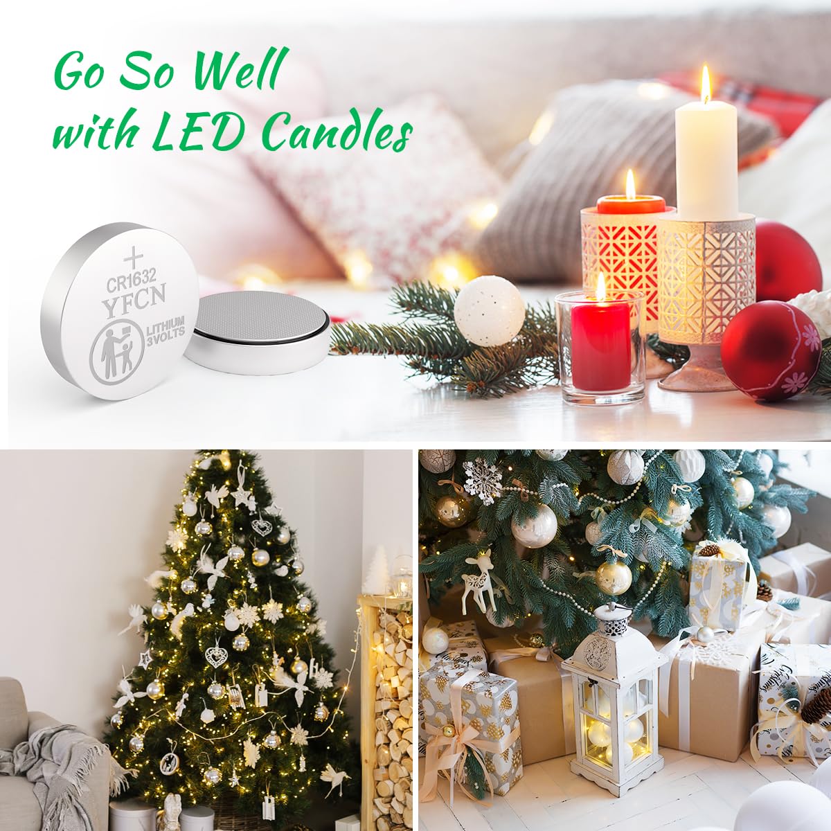 YFCN CR1632 Battery 3V Lithium Battery 5 Count Pack CR1632 Batteries for Car Key Fob, Keyless Remote, Sensors - CR 1632 Coin Cell Batteries - 5 Years Shelf Life