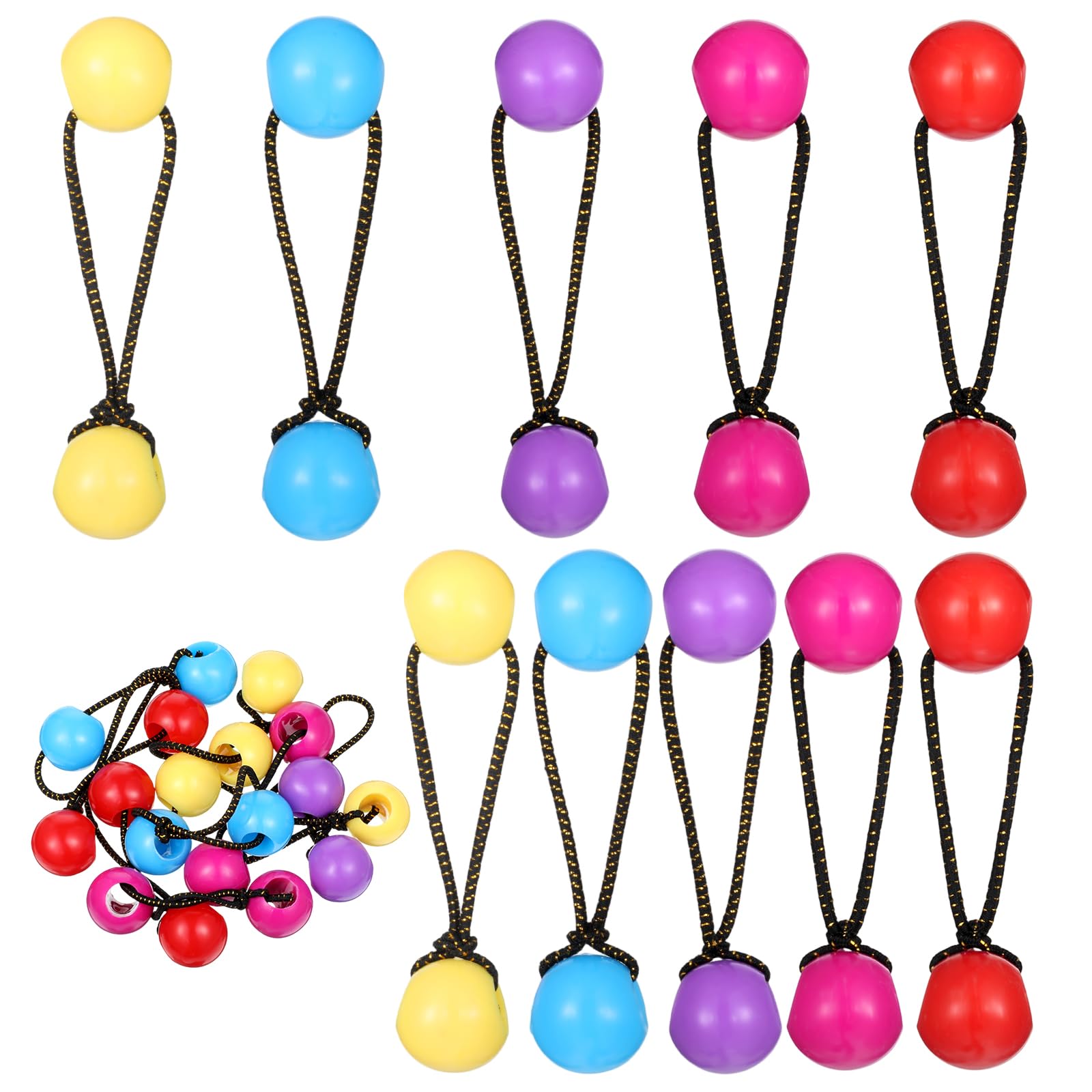 Photo 1 of 10 Pieces Hair Ties with Balls Bubble Hair Ties Bubble Ponytail Holders 80s 90s Hairs Tie with Bead Elastic Hairs Accessories for Women (Multicolor)