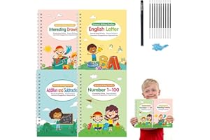 Your Little Explorer Writing Books,Motor Magic WorkBooks Full Set,Magic Ink Grooved Writing Practice CopyBooks,Tracetrek Reus