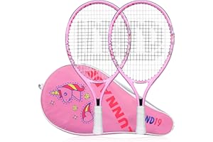LUNNADE Tennis Racket for Kids Junior, 19/21/23/25 Inch Youth Tennis Racquet with Cover, Suitable for Beginner Boys and Girls Age 3-12