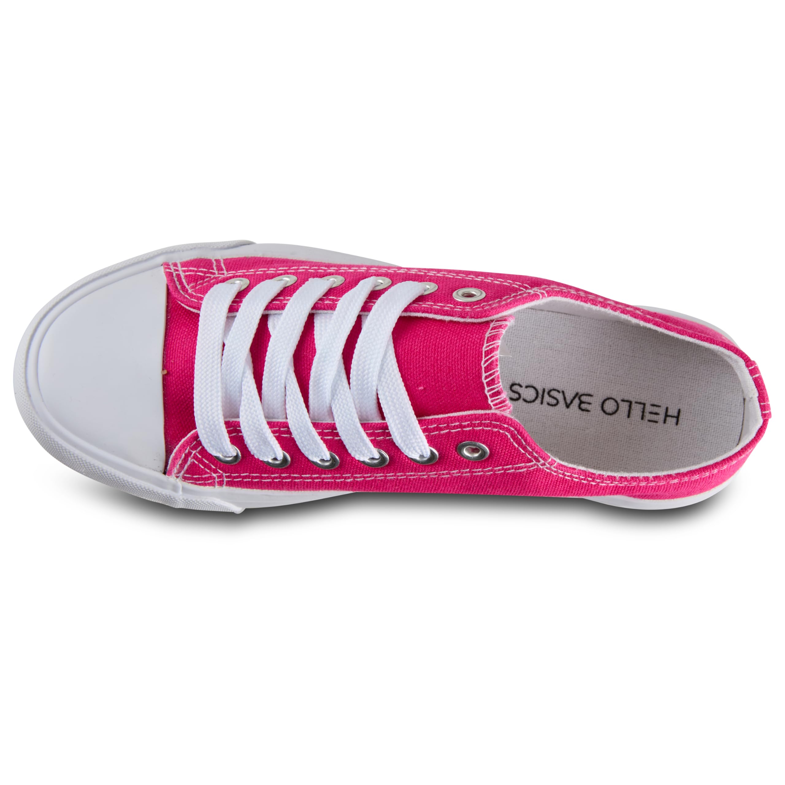 hello basics Canvas Shoes for Women Casual Low Top Pink Sneakers Fashion Womens Tennis Shoes, Pink, Size 8