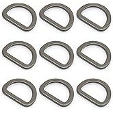 CRAFTMEMORE D Rings Purse Loop Flat Metal D-Ring Heavy Duty Findings for Craft Bag Belt 10 Pack PTDF