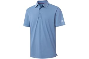 M MAELREG Golf Shirts for Men Dry fit Sports Jacquard Lightweight Performance Texture Short Sleeve Collared Polo Shirts