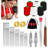 37Pcs Big Eye Steel Sewing Needles Kit, Stainless Steel Sewing Needle Kit, Multi-Purpose Sewing Kit, Portable Sewing Tool Set-Steel Needles,Thread Ripper,Thimble,Threaders Threads and Storage Bag