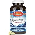 Carlson - Super Omega-3 Gems, 1200 mg Omega-3s, Wild Caught, Sustainably Sourced, 250 soft gels