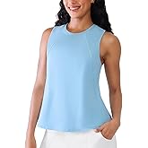 BRXL Quick Dry High Neck Workout Tank Tops for Women Athletic Racerback Sleeveless Gym Running Tennis Shirt Loose Fit