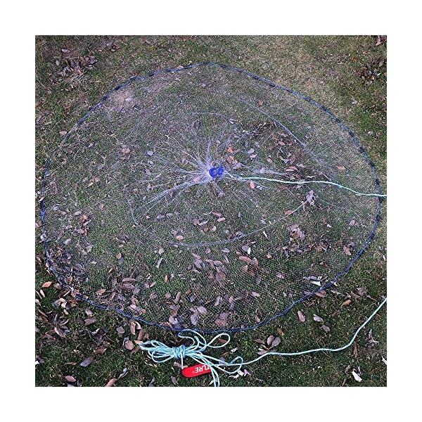 Pisfun-American-Saltwater-Fishing-Cast-Net-for-Bait-Trap-Fish-4ft6ft8ft10ft12ft-Radius-14-Inch-Mesh-Size