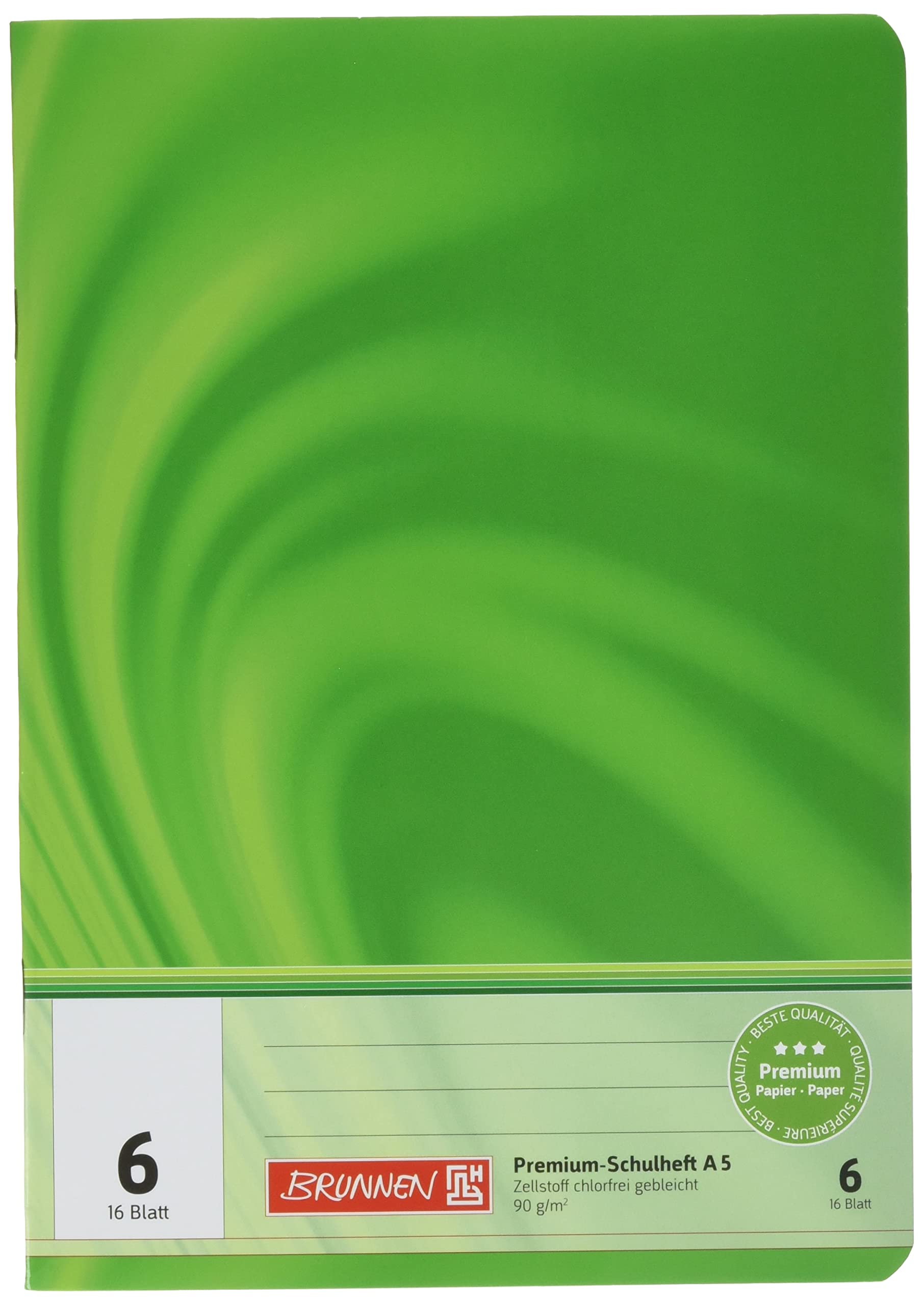 Brunnen Vivendi 104570602 Exercise Book A5 (16 Sheets, Blank, with Lined Sheet)