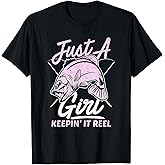 Cute Fishing Funny Keeping it Reel Womens Purple Pink T-Shirt Small