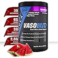 VASOBLITZ Award Winning Dual Nitric Oxide Pre Workout with NO3T Arginine Nitrate,L-Citrulline,Betaine Anhydrous,Calcium Lactate,Caffeine Free for Muscular Endurance(30 Serving) (Watermelon)
