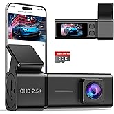 Dash Cam WiFi 2.5K Dashcam V100Pro, E-YEEGER Front Dash Camera for Cars, Mini Dashcams with App, Night Vision, G-Sensor, Loop