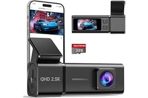 Dash Cam WiFi 2.5K Dashcam V100Pro, E-YEEGER Front Dash Camera for Cars, Mini Dashcams with App, Night Vision, G-Sensor, Loop