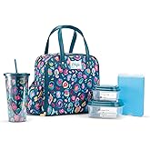Fit & Fresh Lunch Bag For Women, Insulated Womens Lunch Bag For Work, Leakproof & Stain-Resistant Large Lunch Box For Women With Containers, Tumbler and Ice Pack, Zipper Closure Wichita Bag Leopard