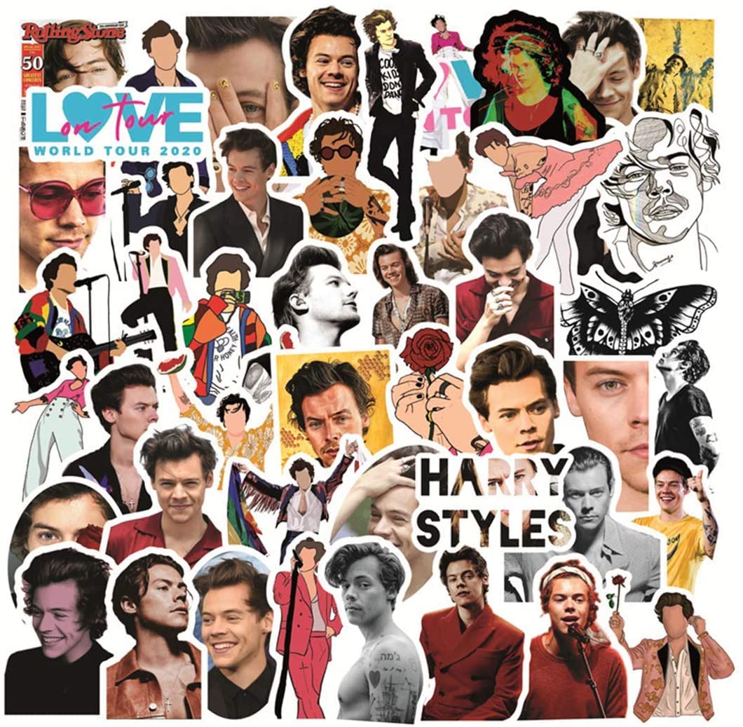 Harry Styles Singer Idol Waterproof Stickers for Laptops Books Cars Motorcycles Skateboards Bicycles Suitcases Skis Luggage etc 50pcs
