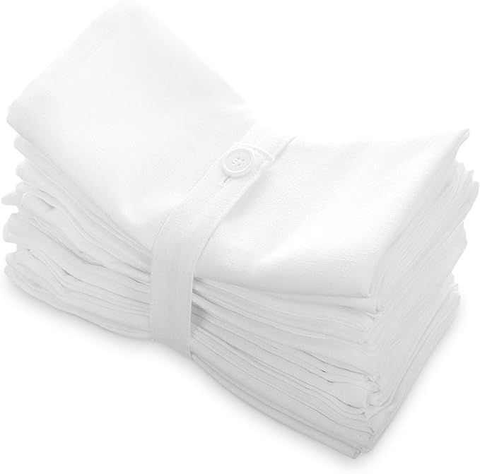 Aunti Em's Kitchen White Cotton Napkins Cloth 20 x 20