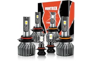 High Low Beam Fog Light Bulbs Set Fit for GMC Sierra 1500 2500 3500 2003 2004 2005 2006 LED Headlight Bulbs,6500K White 700% 