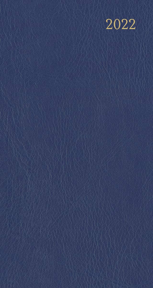 2022 Vintage Faux Leather Marine Blue - Slim Pocket Diary by Caspari …