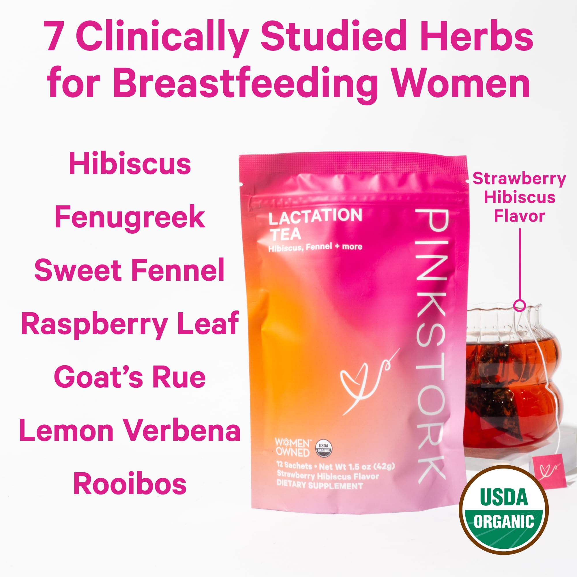 Mua Pink Stork Organic Lactation Tea for Breast Milk Supply and Flow ...