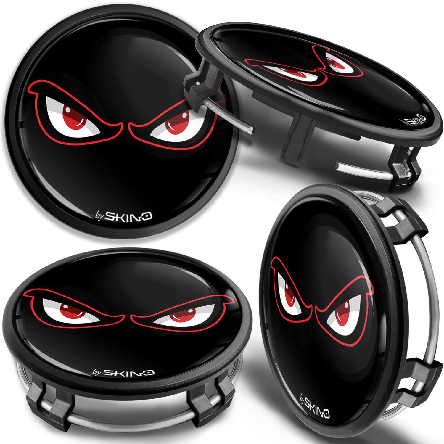 SkinoEu Set of 4 x 75mm Wheel Center Caps Compatible with Mercedes Benz B66470207 / B66470200 Black CM 7