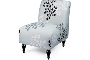 Iauddy Armless Accent Slipper Chair Cover Slipcover,Stretch Spandex Removable Fabric Non-Slip Silp Cover for Accent Chair without Arms Furniture Protector for Living Dining Room(Gray, 1)
