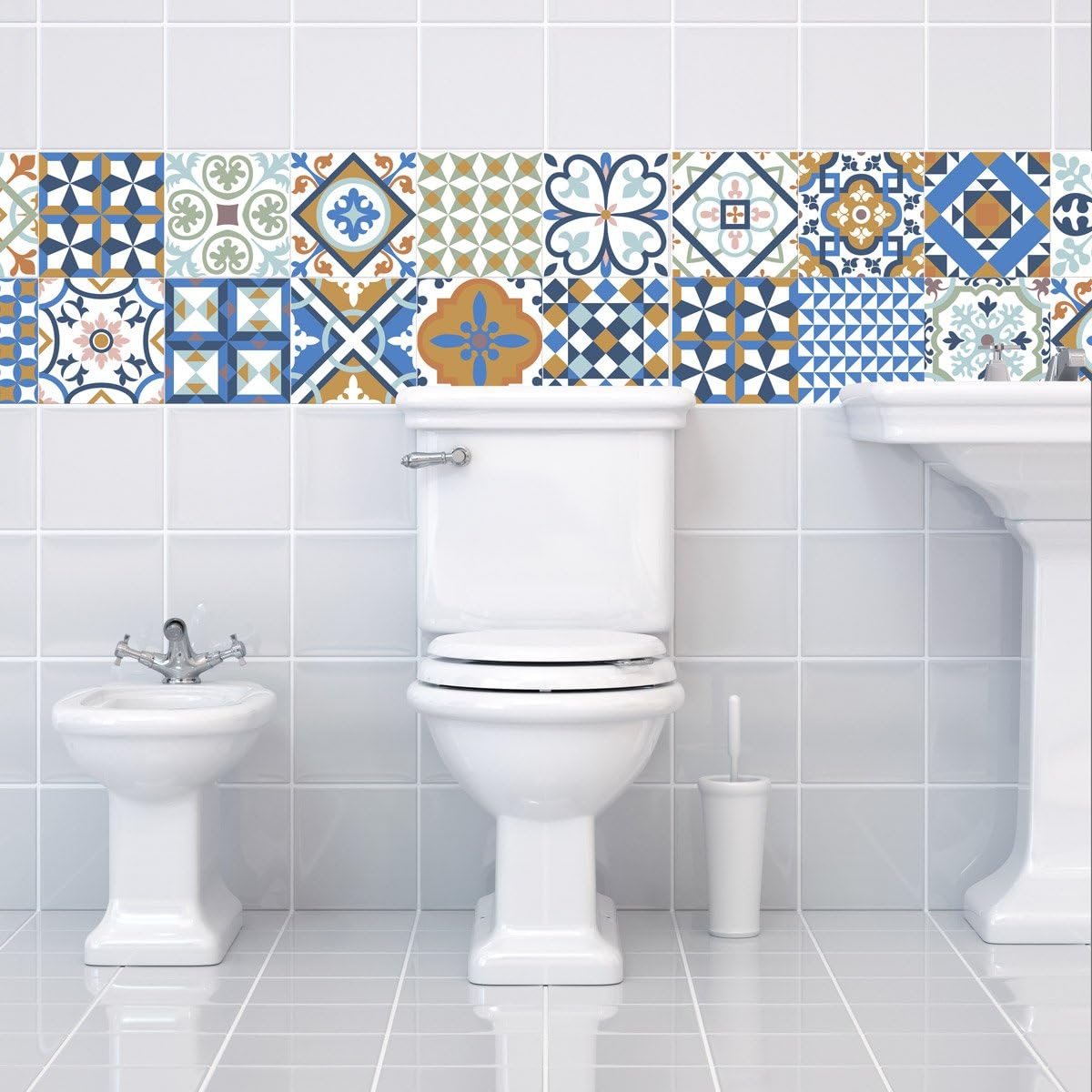 Ambiance Sticker Self-Adhesive Decorative Wall Decal Cement Tile for Bathroom and Kitchen Nuance de Gris Raffinés - Image 3