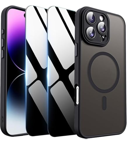 Dteck Plating Magnetic Case For Apple IPhone 14 Pro Max, Compatible With MagSafe Shockproof Rugged Soft TPU Bumper Protective Phone Cover For Women Men, Black