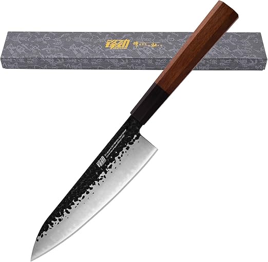 Amazon Com 8 Inch Chef Knife By Findking Dynasty Series 3 Layer 9cr18mov Clad Steel W Octagon Handle Gyuto Knife Kitchen Dining