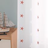 Deconovo Eyelet Faux Linen Net Curtains Embroidery Star Voile Curtains 55x102 view 4