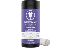 Swanky Cables Screen Cleaner Wipes: Electronic Wipes for Screens - Computer, Phone, TV & Monitor Cleaning - Alcohol & Ammonia